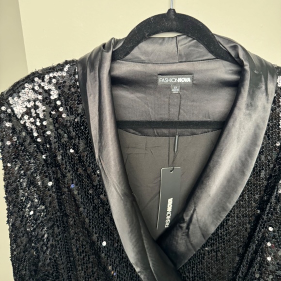 Fashion Nova - Plus Cia Sequin Mini Dress - Black - Picture 5 of 9